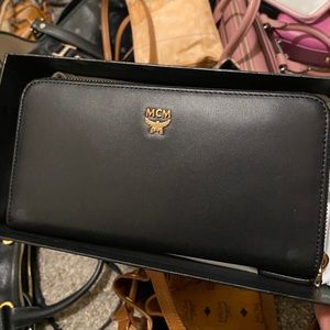 Authentic MCM LIMITED! Long Zip Wallet w/ Studs